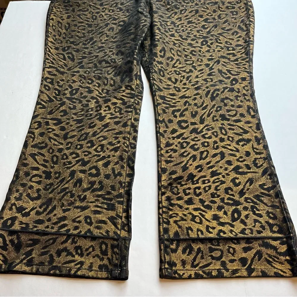 DG2 Women's Pants Black and Gold Shiny Size 24 WP Straight leg